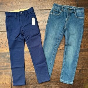 Navy Blue and Denim Kids Pants Set